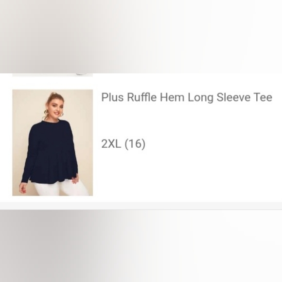 Plus Ruffle Hem Long Sleeve Tee - Picture 3 of 3